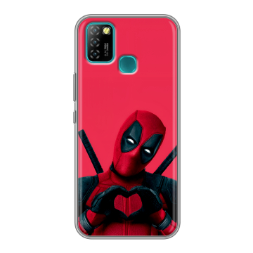 Силиконовый противоударный чехол на Infinix Hot 10 Lite с принтом Дедпул Deadpool Силиконовый противоударный чехол на Infinix Hot 10 Lite с принтом Дедпул Deadpool
