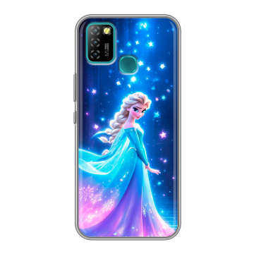 Силиконовый противоударный чехол на Infinix Hot 10 Lite с принтом Холодное сердце Frozen Силиконовый противоударный чехол на Infinix Hot 10 Lite с принтом Холодное сердце Frozen