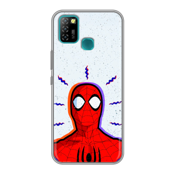 Силиконовый противоударный чехол на Infinix Hot 10 Lite с принтом Spiderman Человек паук