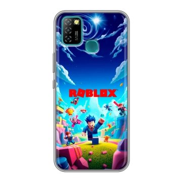 Силиконовый противоударный чехол на Infinix Hot 10 Lite с принтом Roblox Роблокс Силиконовый противоударный чехол на Infinix Hot 10 Lite с принтом Roblox Роблокс