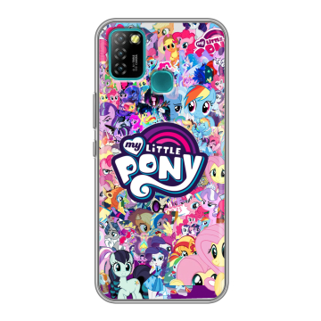 Силиконовый противоударный чехол на Infinix Hot 10 Lite с принтом My little pony Дружба чудо Силиконовый противоударный чехол на Infinix Hot 10 Lite с принтом My little pony Дружба чудо