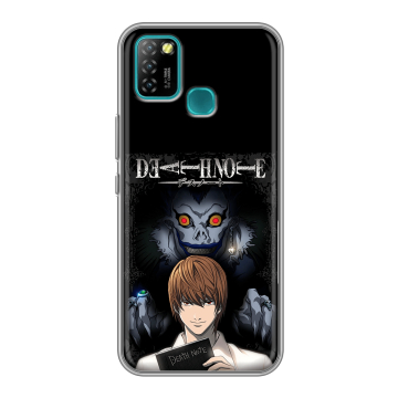 Силиконовый противоударный чехол на Infinix Hot 10 Lite с принтом Death note Тетрадь смерти