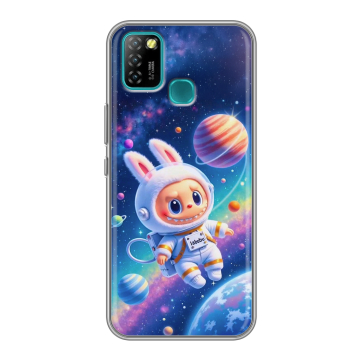 Силиконовый противоударный чехол на Infinix Hot 10 Lite с принтом Labubu Лабубу Силиконовый противоударный чехол на Infinix Hot 10 Lite с принтом Labubu Лабубу
