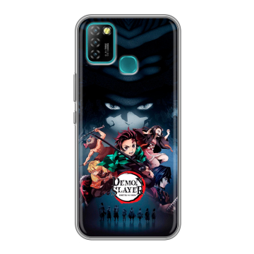 Силиконовый противоударный чехол на Infinix Hot 10 Lite с принтом Demon Slayer Клинок рассекающий демонов Силиконовый противоударный чехол на Infinix Hot 10 Lite с принтом Demon Slayer Клинок рассекающий демонов