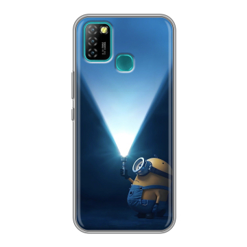 Силиконовый противоударный чехол на Infinix Hot 10 Lite с принтом Миньоны Силиконовый противоударный чехол на Infinix Hot 10 Lite с принтом Миньоны