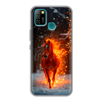 Силиконовый противоударный чехол на Infinix Hot 10 Lite с принтом Новый год Силиконовый противоударный чехол на Infinix Hot 10 Lite с принтом Новый год