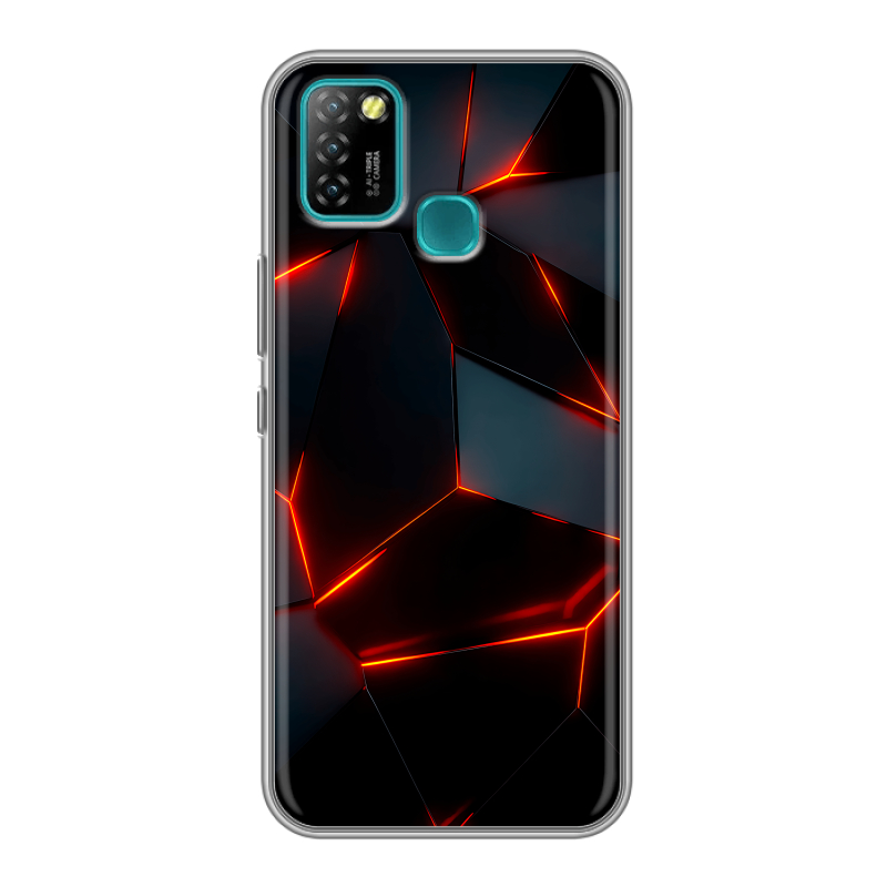 Силиконовый противоударный чехол на Infinix Hot 10 Lite с принтом Яркие абстракции Силиконовый противоударный чехол на Infinix Hot 10 Lite с принтом Яркие абстракции