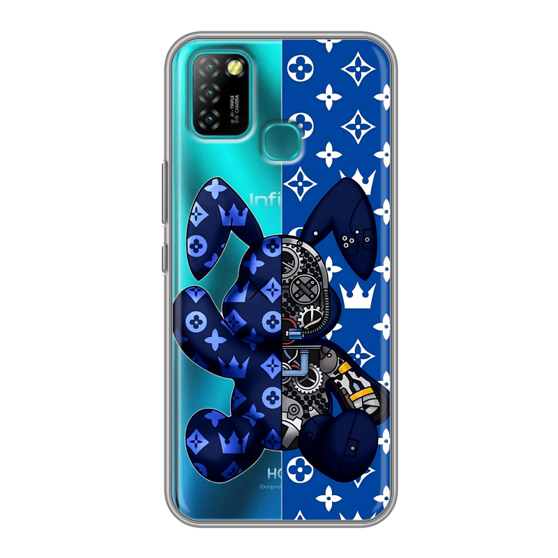 Силиконовый противоударный чехол на Infinix Hot 10 Lite с принтом Луи робот Силиконовый противоударный чехол на Infinix Hot 10 Lite с принтом Луи робот
