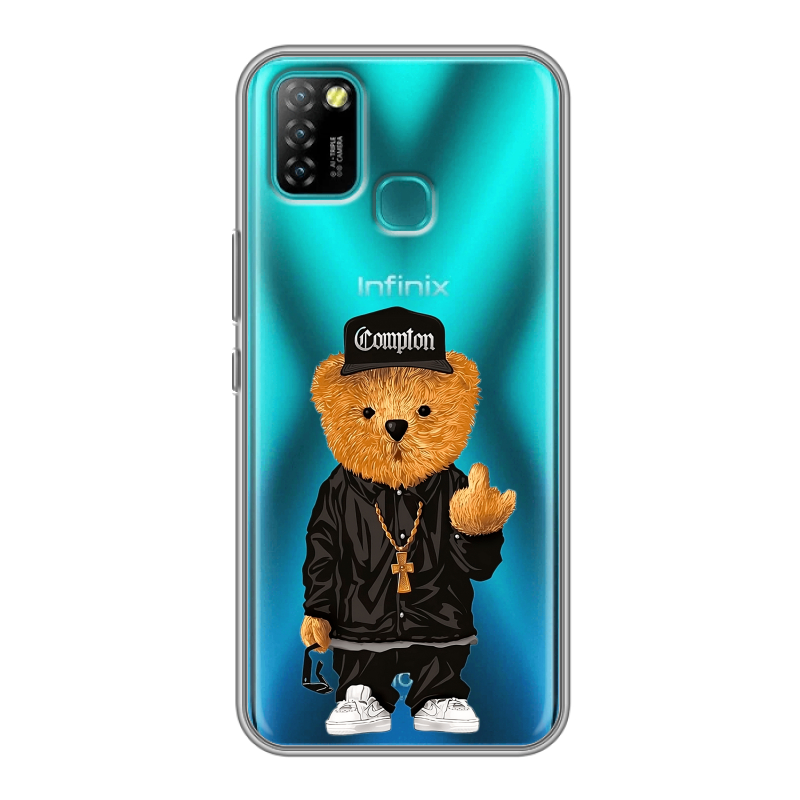 Силиконовый противоударный чехол на Infinix Hot 10 Lite с принтом Плюшевый медведь Силиконовый противоударный чехол на Infinix Hot 10 Lite с принтом Плюшевый медведь