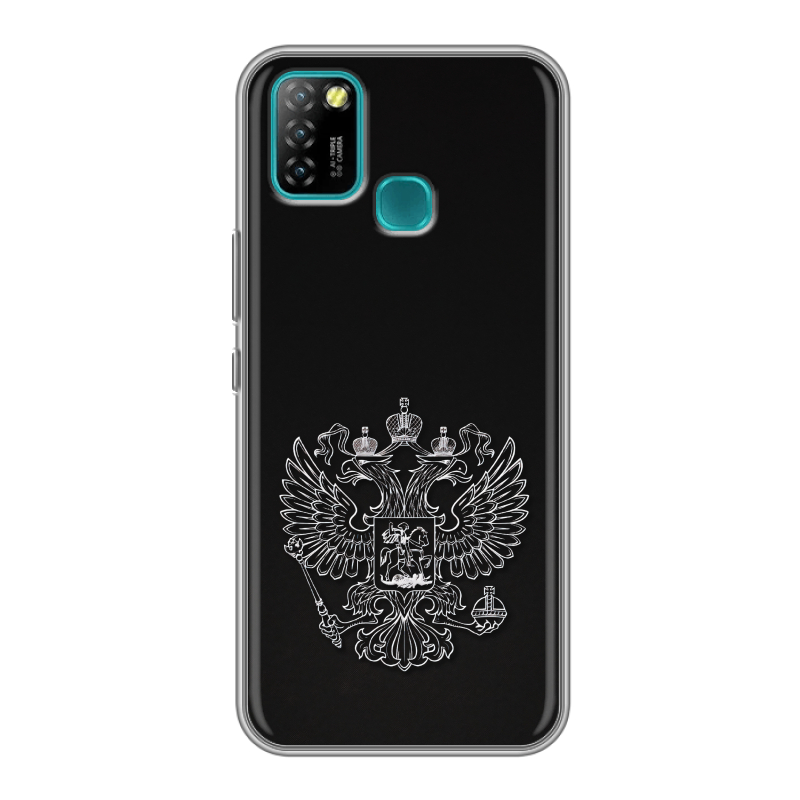 Силиконовый противоударный чехол на Infinix Hot 10 Lite с принтом Герб России Силиконовый противоударный чехол на Infinix Hot 10 Lite с принтом Герб России