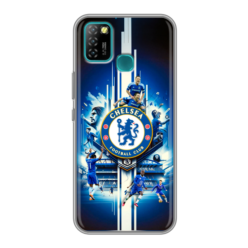 Силиконовый противоударный чехол на Infinix Hot 10 Lite с принтом Chelsea Челси Силиконовый противоударный чехол на Infinix Hot 10 Lite с принтом Chelsea Челси