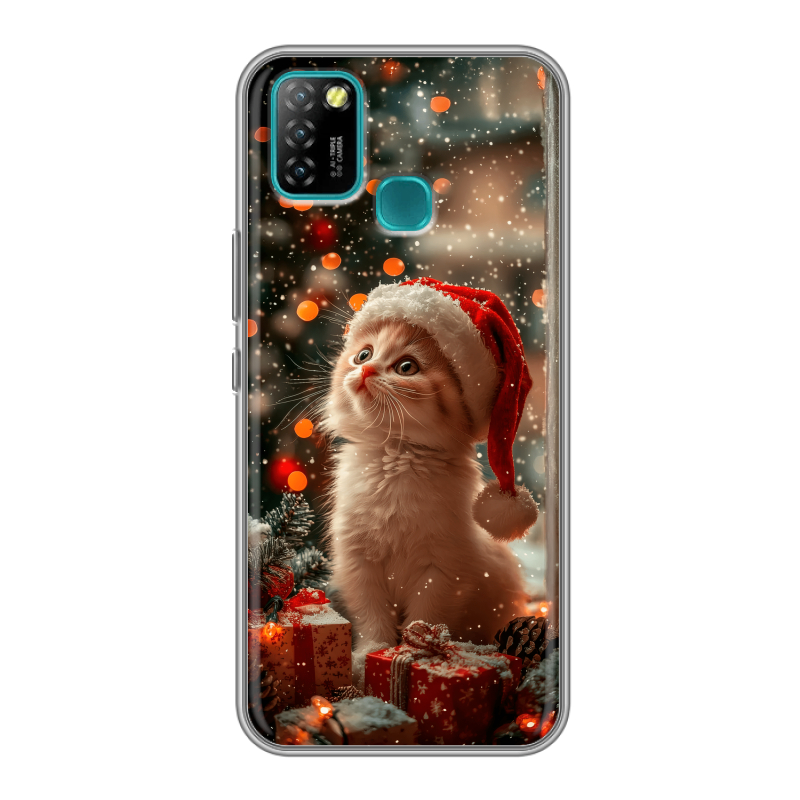Силиконовый противоударный чехол на Infinix Hot 10 Lite с принтом Новый год Силиконовый противоударный чехол на Infinix Hot 10 Lite с принтом Новый год