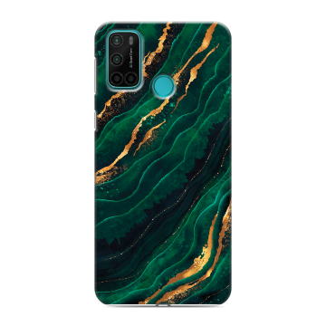 Силиконовый чехол на Vsmart Joy 4 с принтом Мрамор зеленое золото