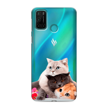 Силиконовый чехол на Vsmart Joy 4 с принтом Кошки