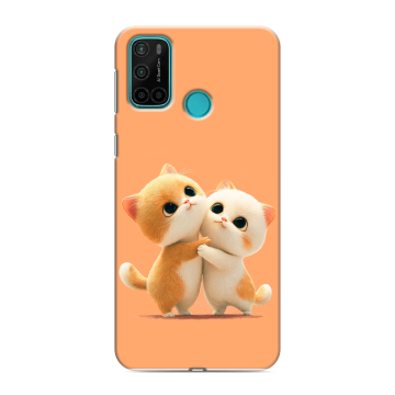 Силиконовый чехол на Vsmart Joy 4 с принтом Милые котики