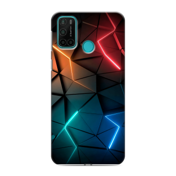 Силиконовый чехол на Vsmart Joy 4 с принтом Абстракция неон