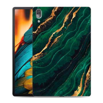 Силиконовый чехол на планшета Lenovo Tab P11 Pro с принтом Мрамор зеленое золото Силиконовый чехол на планшета Lenovo Tab P11 Pro с принтом Мрамор зеленое золото