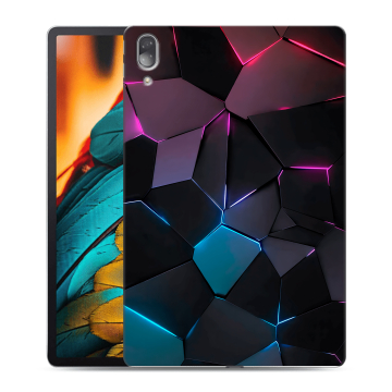 Силиконовый чехол на Lenovo Tab P11 Pro с принтом Геометрия неона