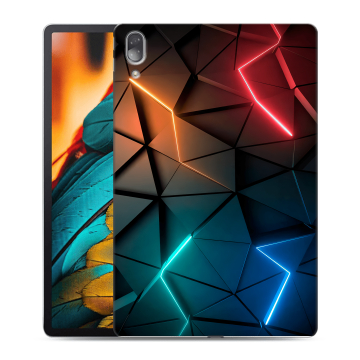 Силиконовый чехол на Lenovo Tab P11 Pro с принтом Абстракция неон