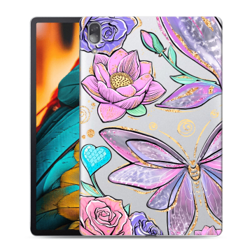Силиконовый чехол на Lenovo Tab P11 Pro с принтом Бабочки и цветы