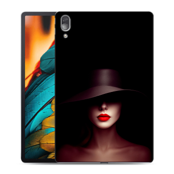 Силиконовый чехол на Lenovo Tab P11 Pro с принтом Девушка в шляпе