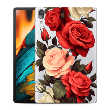 Силиконовый чехол на Lenovo Tab P11 Pro с принтом Розы