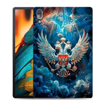Силиконовый чехол на Lenovo Tab P11 Pro с принтом Герб флаг России