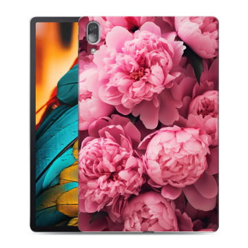 Силиконовый чехол на Lenovo Tab P11 Pro с принтом цветы пионы