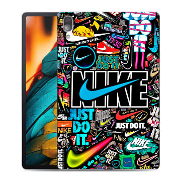 Силиконовый чехол на Lenovo Tab P11 Pro с принтом найк nike черный