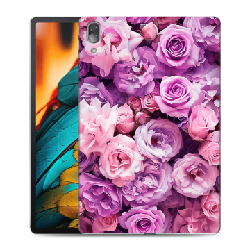 Силиконовый чехол на Lenovo Tab P11 Pro с принтом лавандовые розы