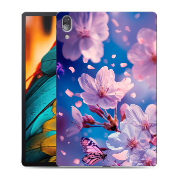 Силиконовый чехол на Lenovo Tab P11 Pro с принтом цветы бабочки