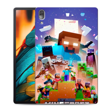 Силиконовый чехол на Lenovo Tab P11 Pro с принтом Майнкрафт Minecraft
