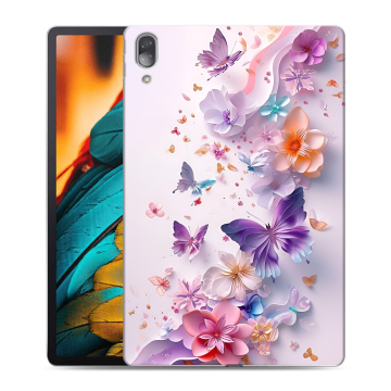 Силиконовый чехол на Lenovo Tab P11 Pro с принтом цветы бабочки