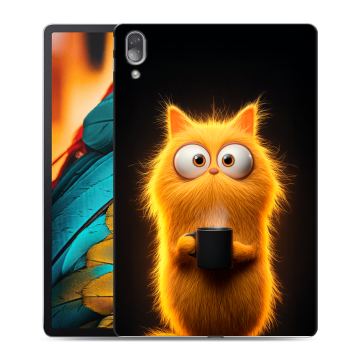 Силиконовый чехол на Lenovo Tab P11 Pro с принтом Смешной кот
