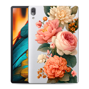 Силиконовый чехол на Lenovo Tab P11 Pro с принтом цветы