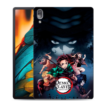Силиконовый чехол на Lenovo Tab P11 Pro с принтом Demon Slayer Клинок рассекающий демонов