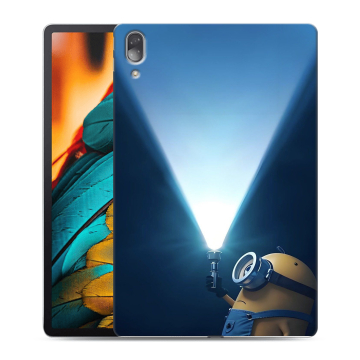 Силиконовый чехол на Lenovo Tab P11 Pro с принтом Миньоны