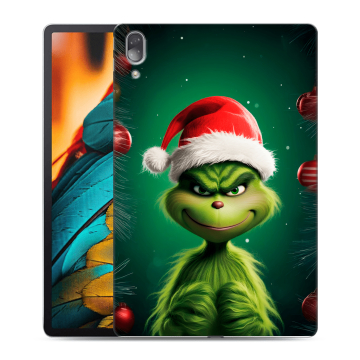 Силиконовый чехол на Lenovo Tab P11 Pro с принтом Гринч Новый год Рождество