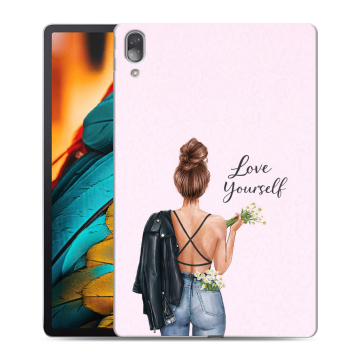 Силиконовый чехол на Lenovo Tab P11 Pro с принтом женский