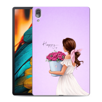Силиконовый чехол на Lenovo Tab P11 Pro с принтом женский