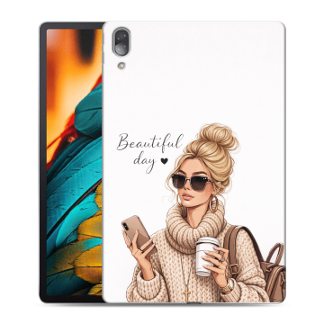 Силиконовый чехол на Lenovo Tab P11 Pro с принтом женский