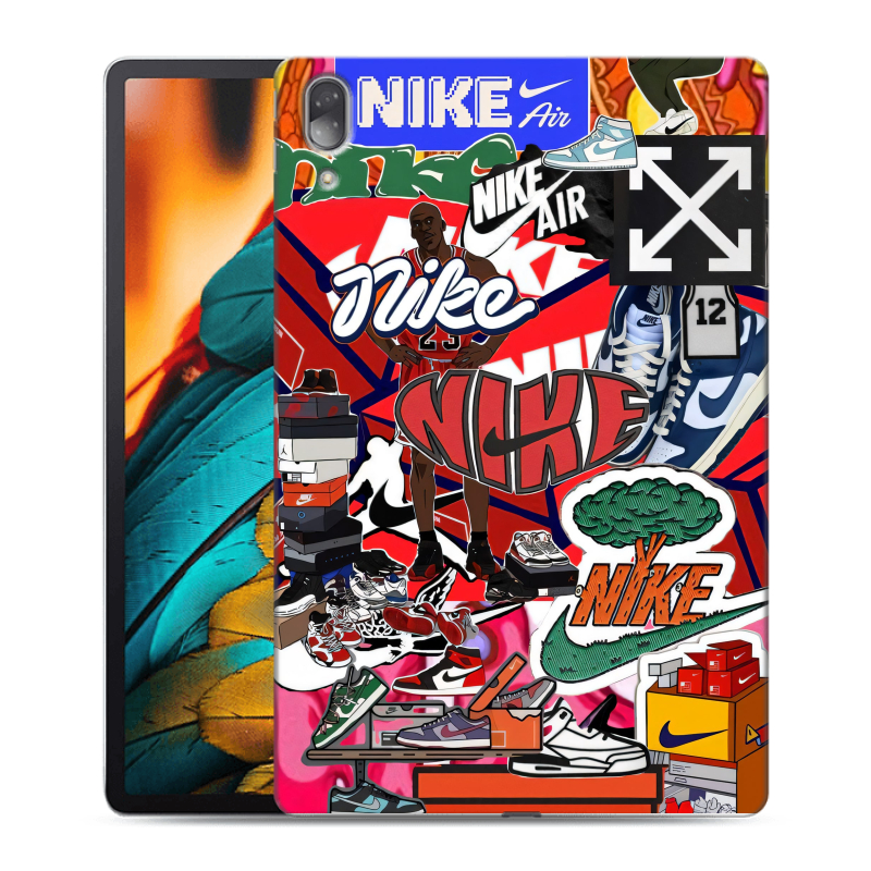 Силиконовый противоударный чехол на Lenovo Tab P11 Pro с принтом Найк Nike яркий Силиконовый противоударный чехол на Lenovo Tab P11 Pro с принтом Найк Nike яркий