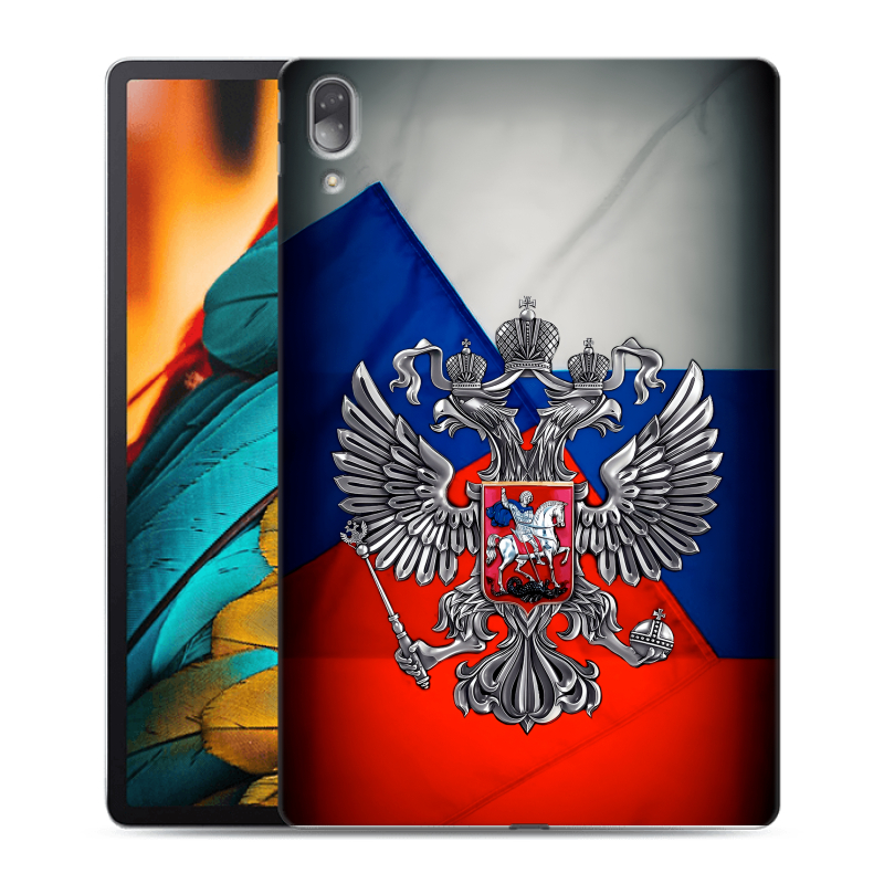 Силиконовый противоударный чехол на Lenovo Tab P11 Pro с принтом Флаг России Силиконовый противоударный чехол на Lenovo Tab P11 Pro с принтом Флаг России
