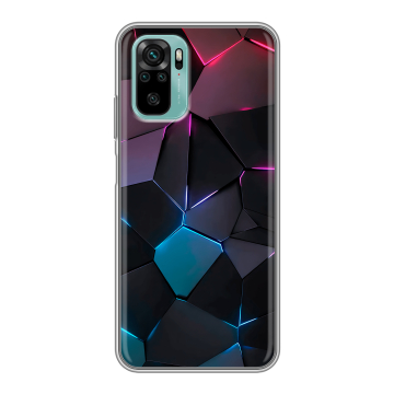 Силиконовый чехол на Xiaomi RedMi Note 10 с принтом Геометрия неона Силиконовый чехол на Xiaomi RedMi Note 10 с принтом Геометрия неона