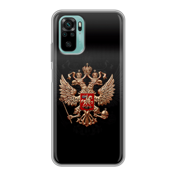 Силиконовый чехол на Xiaomi RedMi Note 10 с принтом Герб России Силиконовый чехол на Xiaomi RedMi Note 10 с принтом Герб России