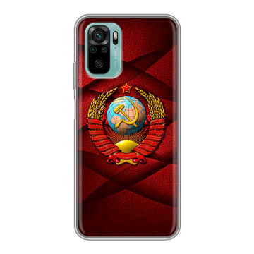Силиконовый чехол на Xiaomi RedMi Note 10 с принтом Герб СССР Силиконовый чехол на Xiaomi RedMi Note 10 с принтом Герб СССР
