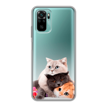 Силиконовый чехол на Xiaomi RedMi Note 10 с принтом Кошки Силиконовый чехол на Xiaomi RedMi Note 10 с принтом Кошки