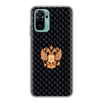 Силиконовый чехол на Xiaomi RedMi Note 10 с принтом Герб России принт