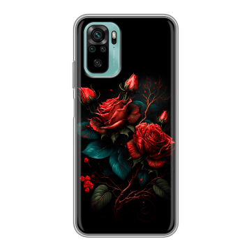 Силиконовый чехол на Xiaomi RedMi Note 10 с принтом Розы красные