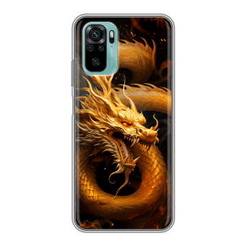 Силиконовый чехол на Xiaomi RedMi Note 10 с принтом Золотой дракон